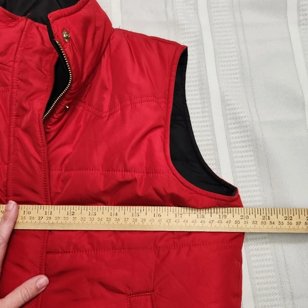 3/$25 CHAPS reversable red black Puffer Vest womens Medium